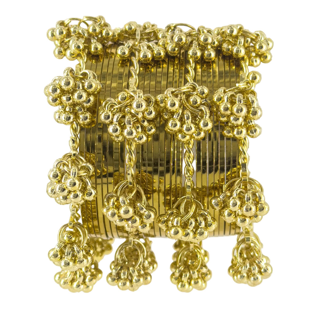 Glossy liquid gold ghungroo chuda set of 28