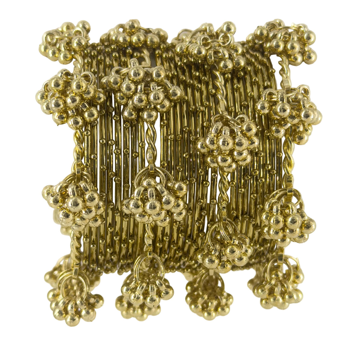 Dotted gold ghungroo chuda set of 28