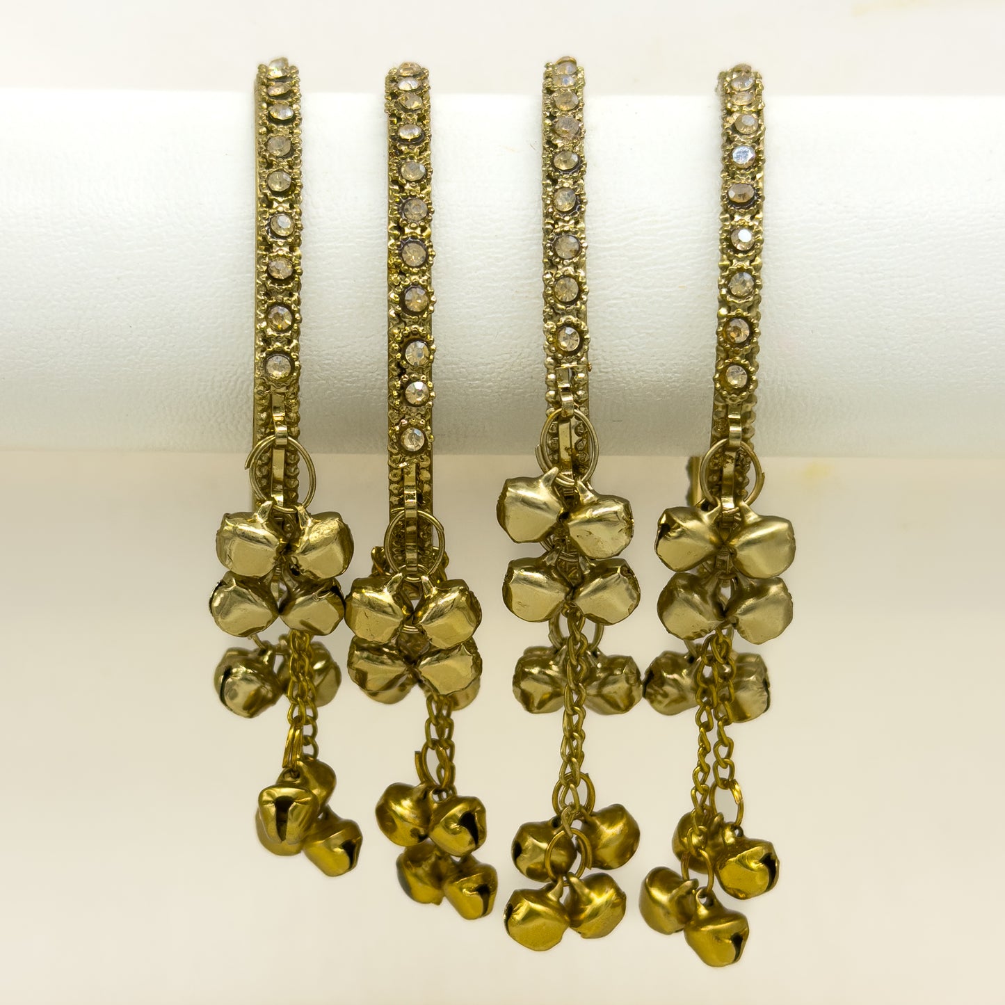 Fancy Stone Ghungroo Bangles (4pc) | Nag Wali Latkan Churi | Antique & Silver