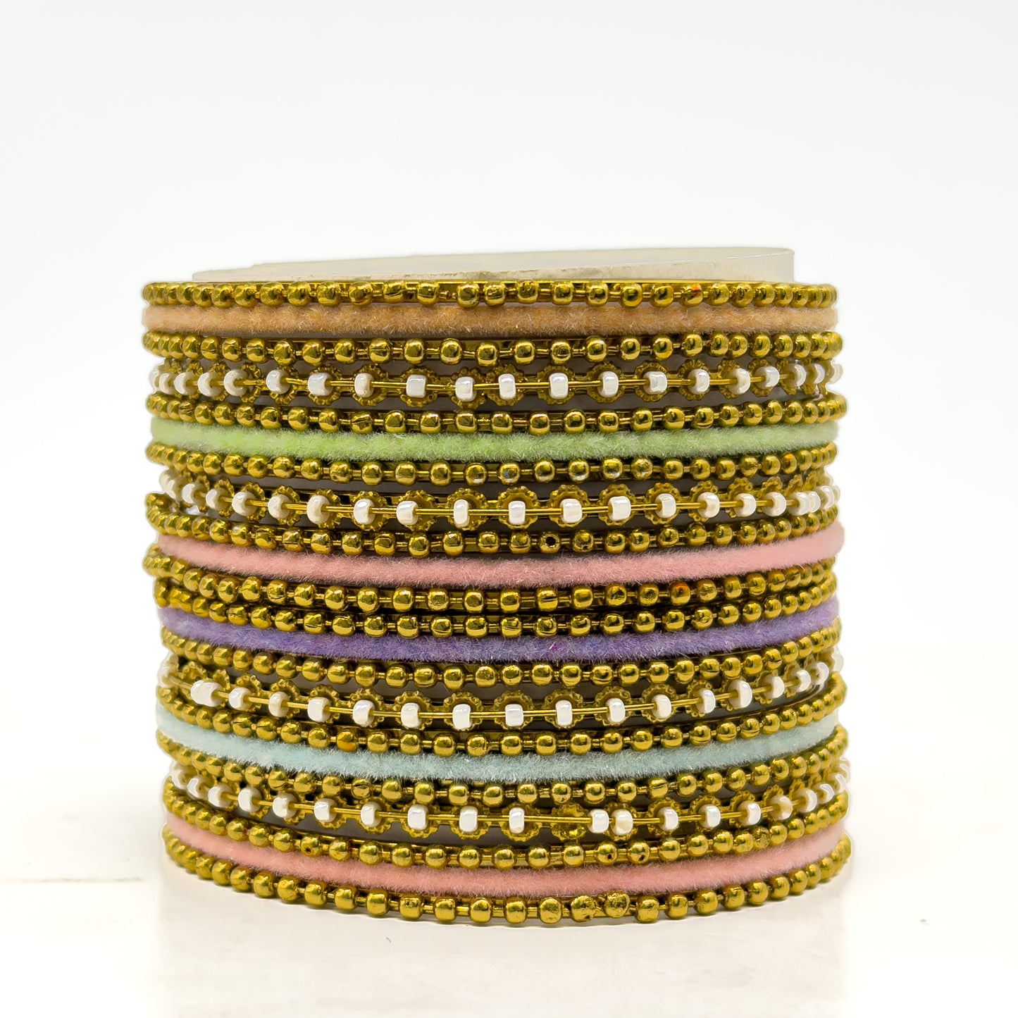 The "Royal Shagun" Stack — Multicolor Velvet & Gold Bridal Set