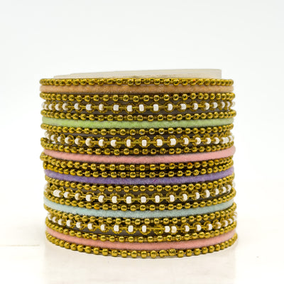 The "Royal Shagun" Stack — Multicolor Velvet & Gold Bridal Set