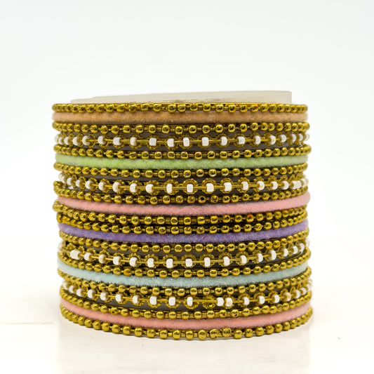 The "Royal Shagun" Stack — Multicolor Velvet & Gold Bridal Set