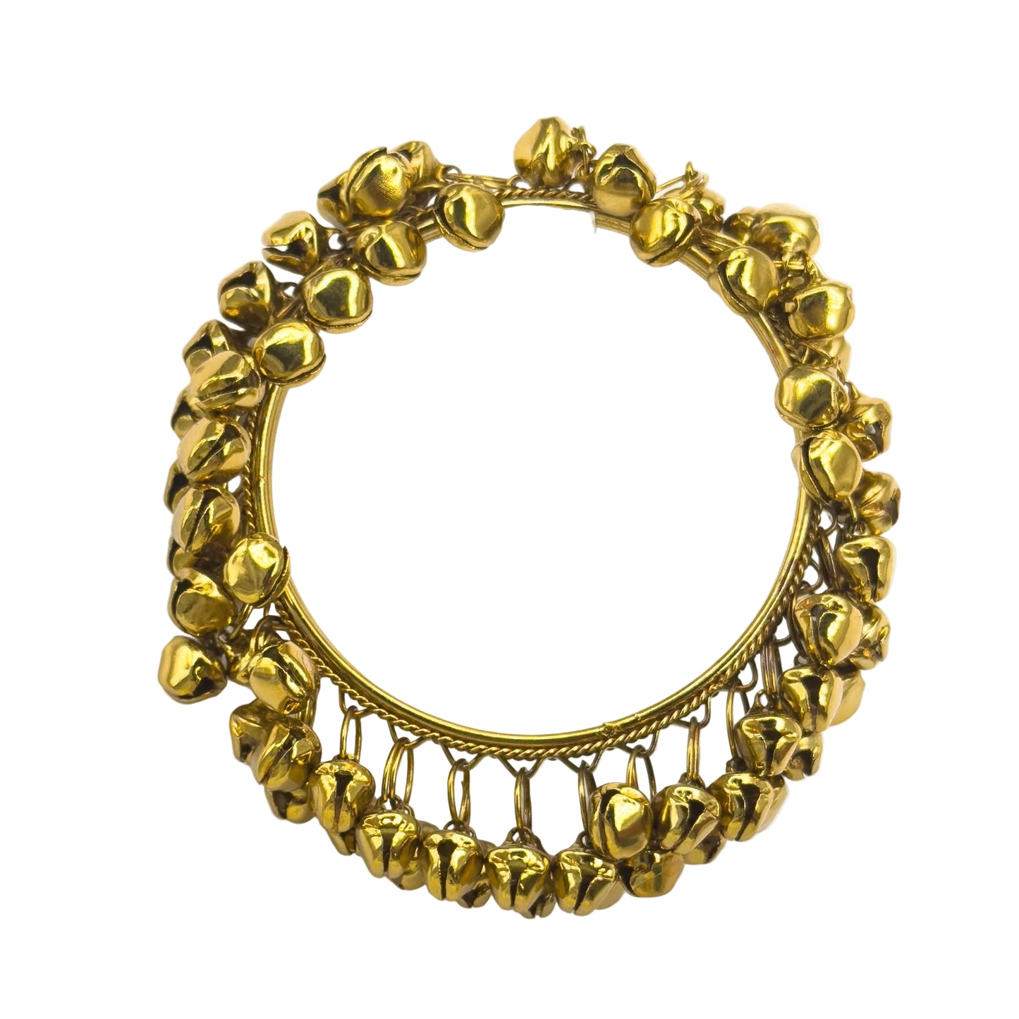 The "Royal Rattle" — Gold Finish Heavy Cluster Ghungroo Kada