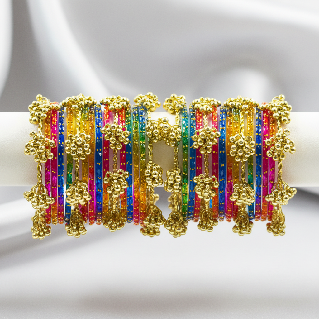 Jewel-tone chuda set angle 3