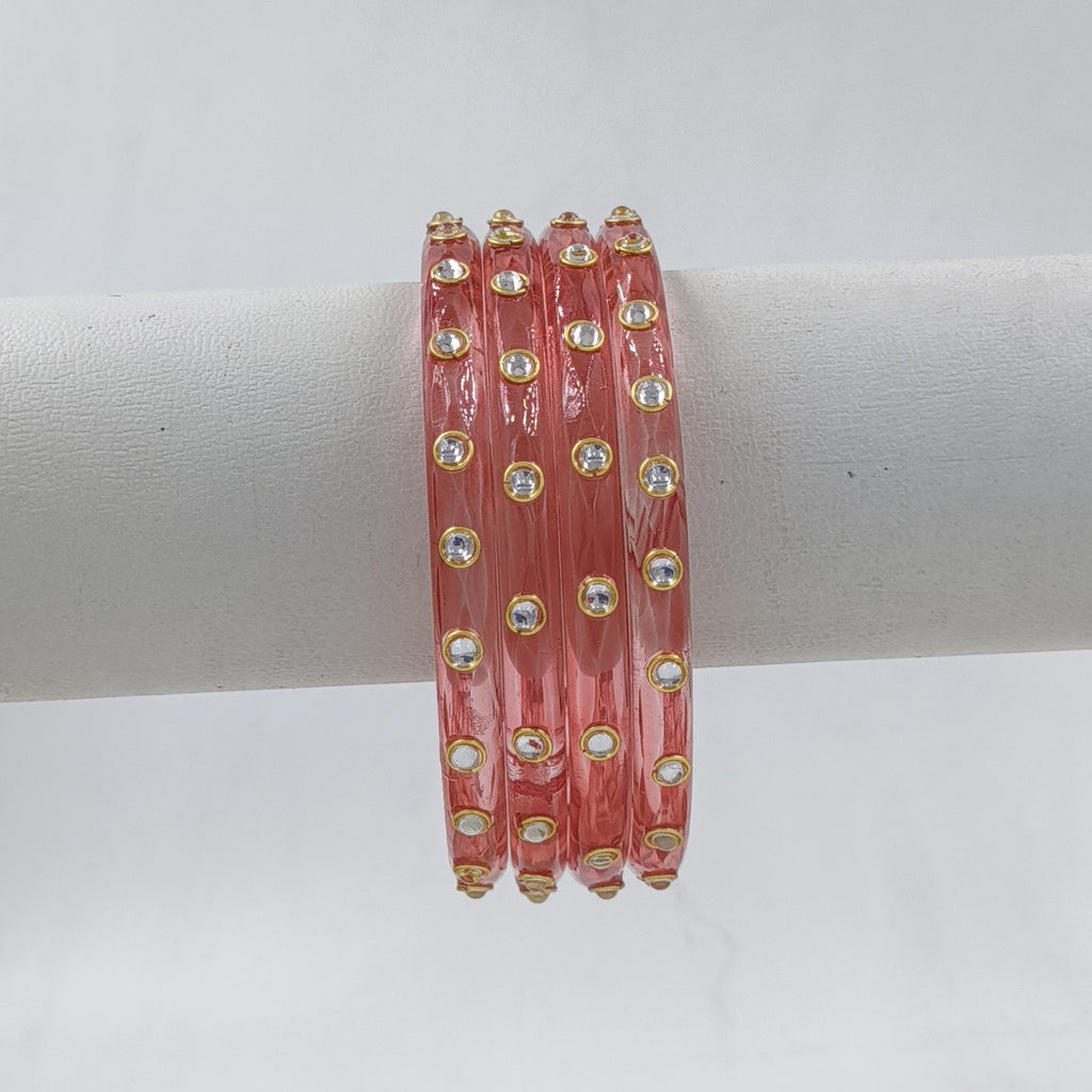 Coral Peach Kundan stone - view 1