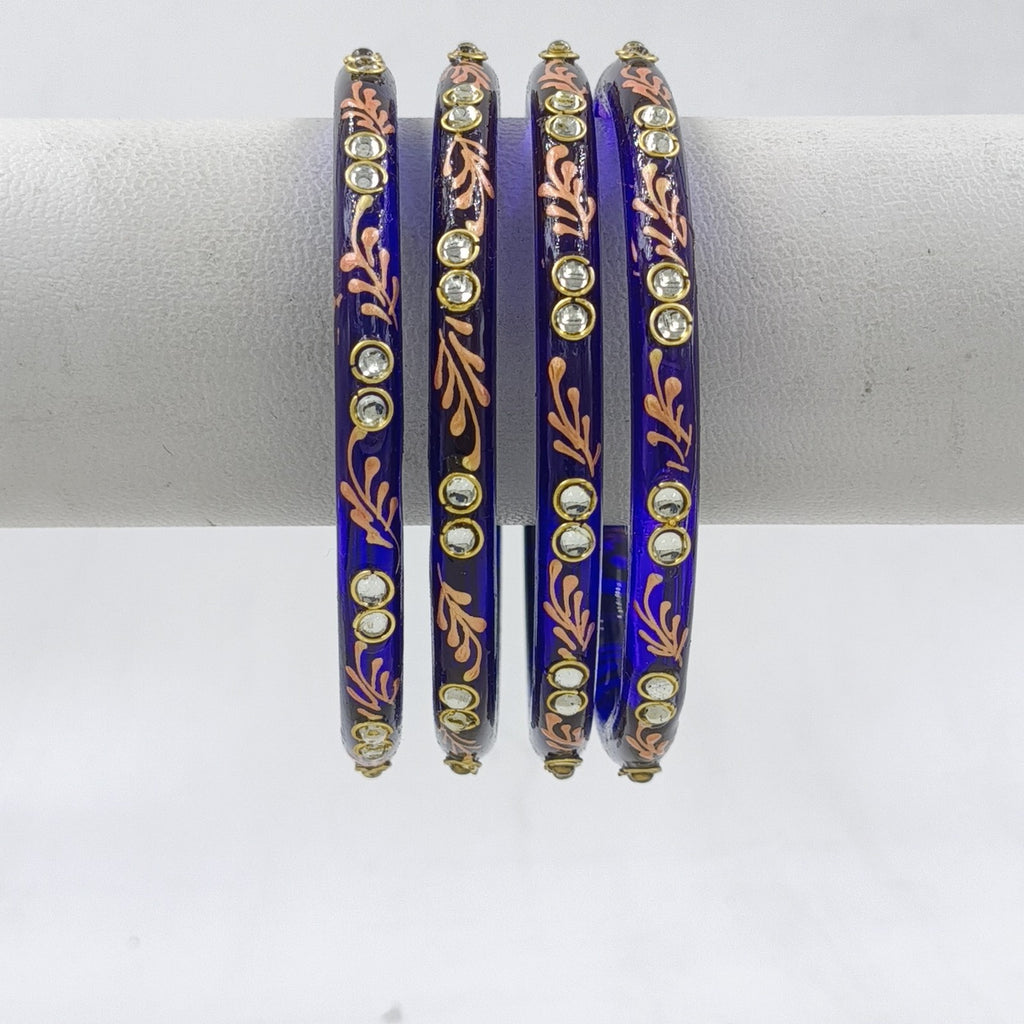 Royal Blue Gold leaf kundan - view 1