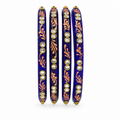 Royal Blue kundan glass bangles - white studio
