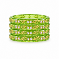 Lime Green gold vine kundan glass bangles - white studio